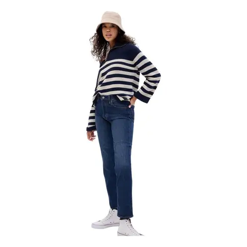 GAP - Jeans Cheeky Straight Tiro Alto Azul