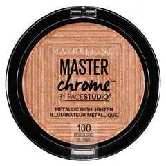 MAYBELLINE - Iluminador Master Chrome Molten Gold / Cosmetic.