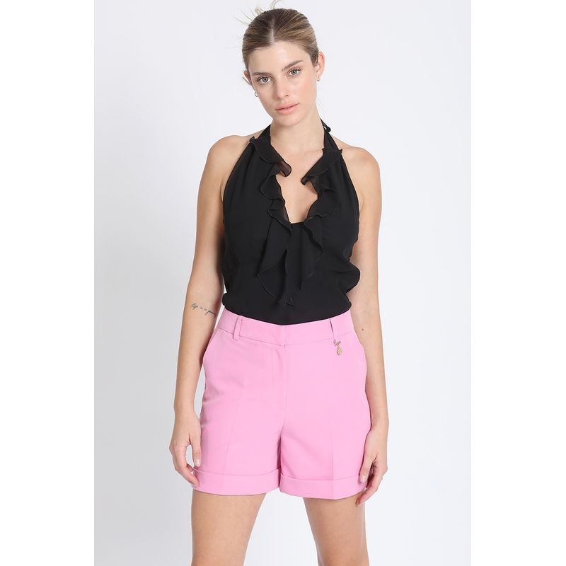 LIOLA - Top Halter Gasa Negro Liola