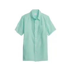 GAP - Camisa Lino Manga Corta Verde