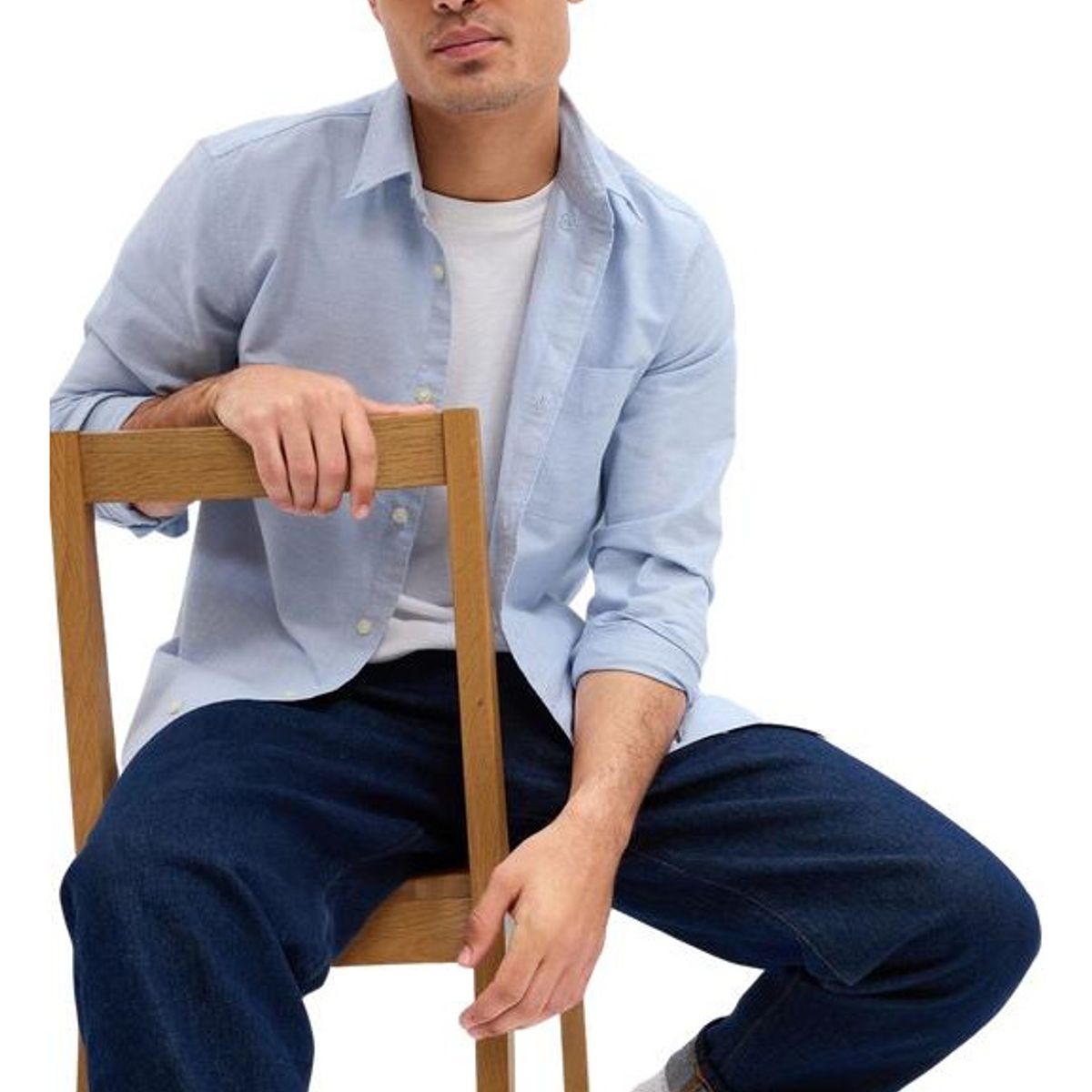 GAP - Camisa Oxford Celeste GAP