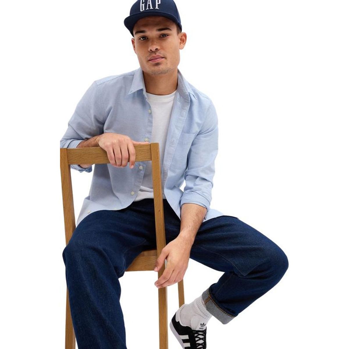 GAP - Camisa Oxford Celeste GAP