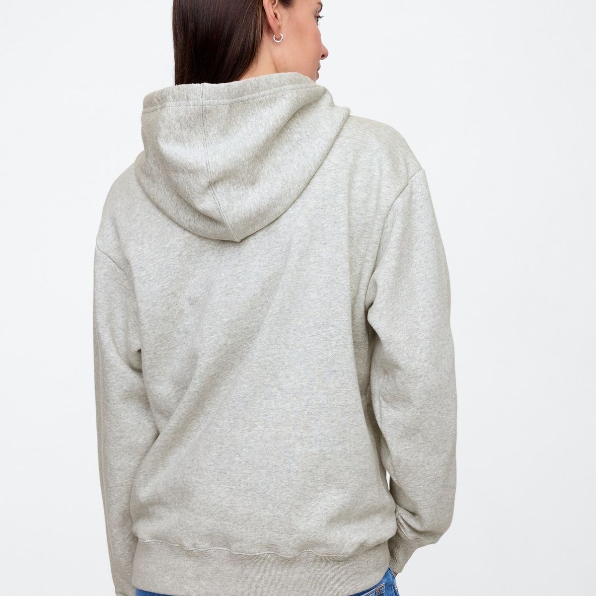 GAP - Polerón Mujer Gap Logo Heritage Heather Sin Cierre Gris