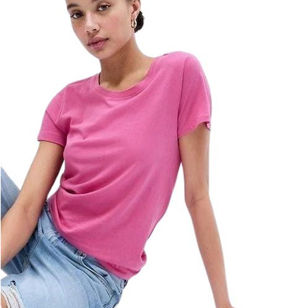 GAP - Polera Manga Corta Cuello Redondo Fucsia GAP