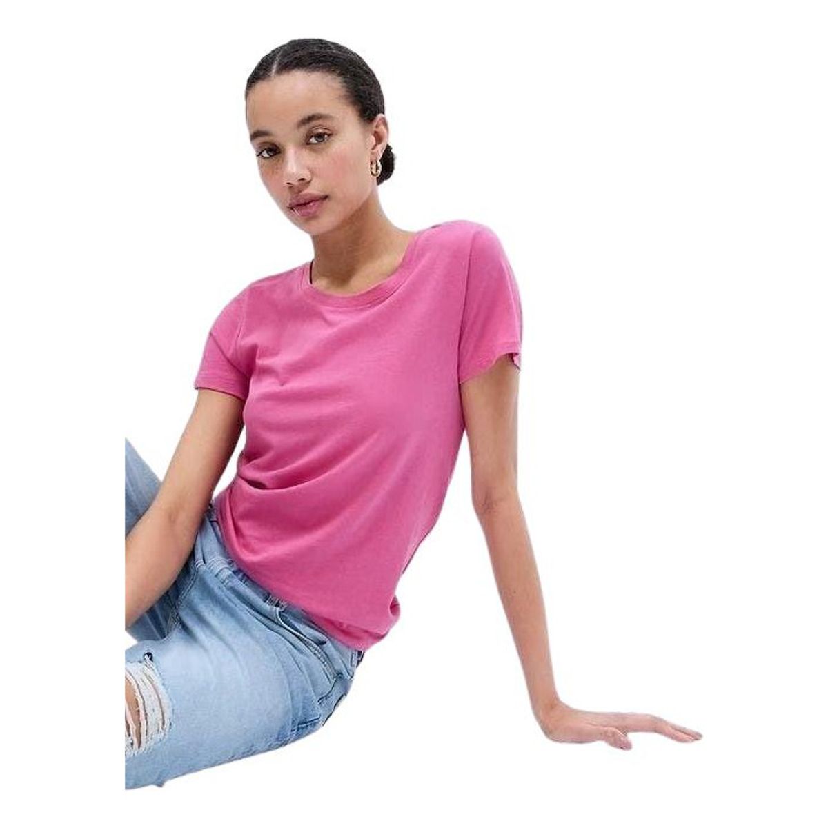 GAP - Polera Manga Corta Cuello Redondo Fucsia GAP