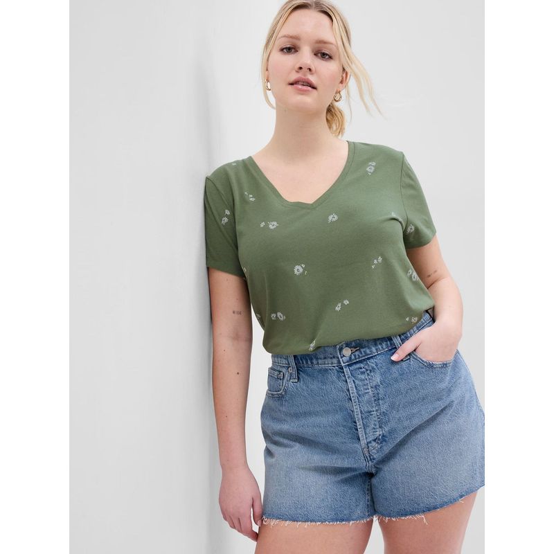 GAP - Polera Cuello V Verde GAP