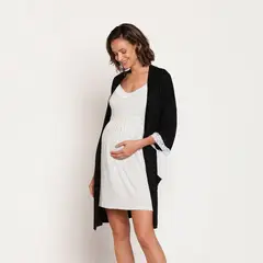 NALA - Bata Maternal Kimono Negra Maternity