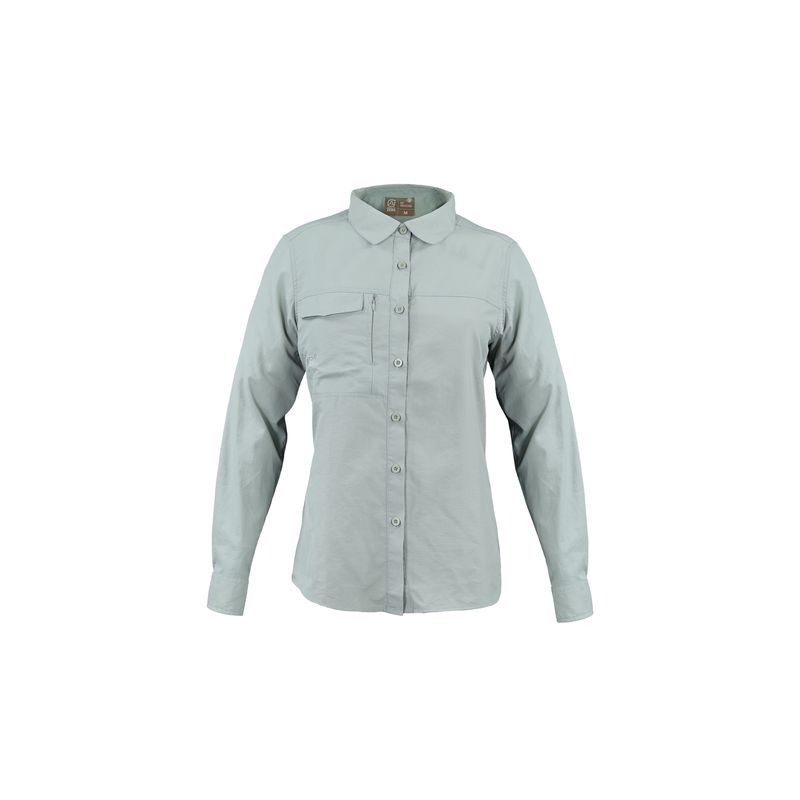 ABSOLUTE ZERO - Blusa Manga Larga Outdoor Cuello camisero Mujer verde W2100 ABSOLUTE ZERO