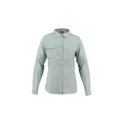 ABSOLUTE ZERO - Blusa Manga Larga Outdoor Cuello camisero Mujer verde W2100