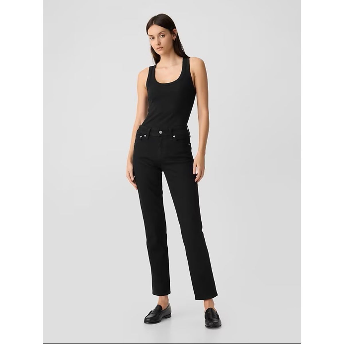 GAP - Jeans Straight Black Wash Negro GAP