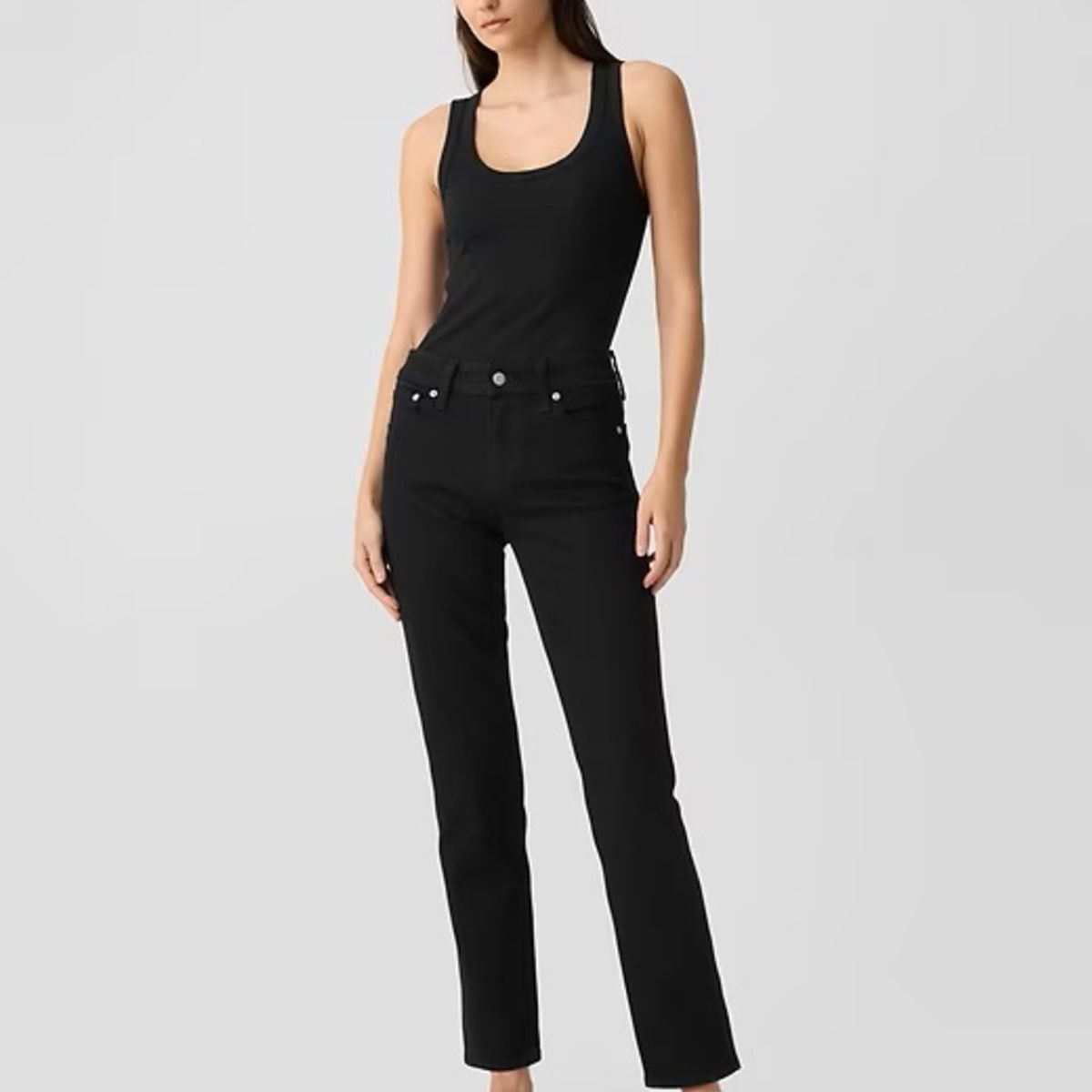 GAP - Jeans Straight Black Wash Negro GAP
