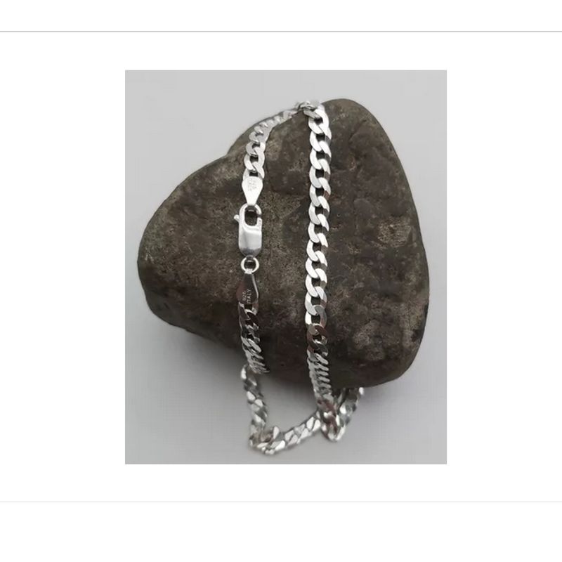 GENERICO - Collar Plata Fina Italiana 925 - Cadena Hombre Grumet 5 mm