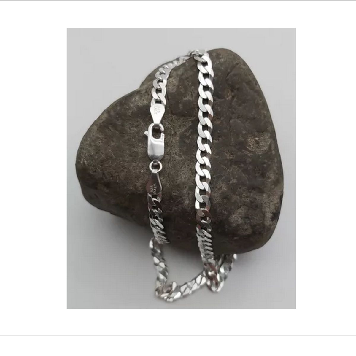 GENERICO - Collar Plata Fina Italiana 925 - Cadena Hombre Grumet 5 mm
