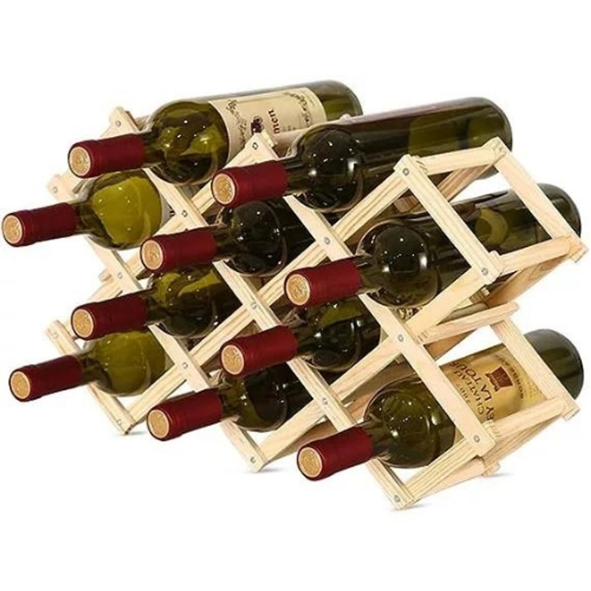 GENERICO - Estante Organizador para Botellas de Vino Repisa Plegable