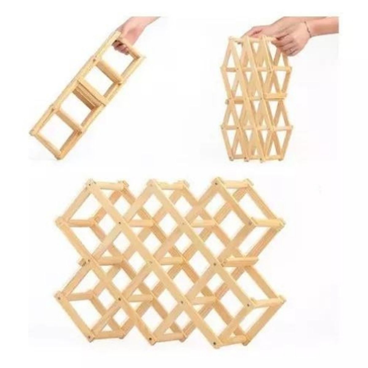 GENERICO - Estante Organizador para Botellas de Vino Repisa Plegable