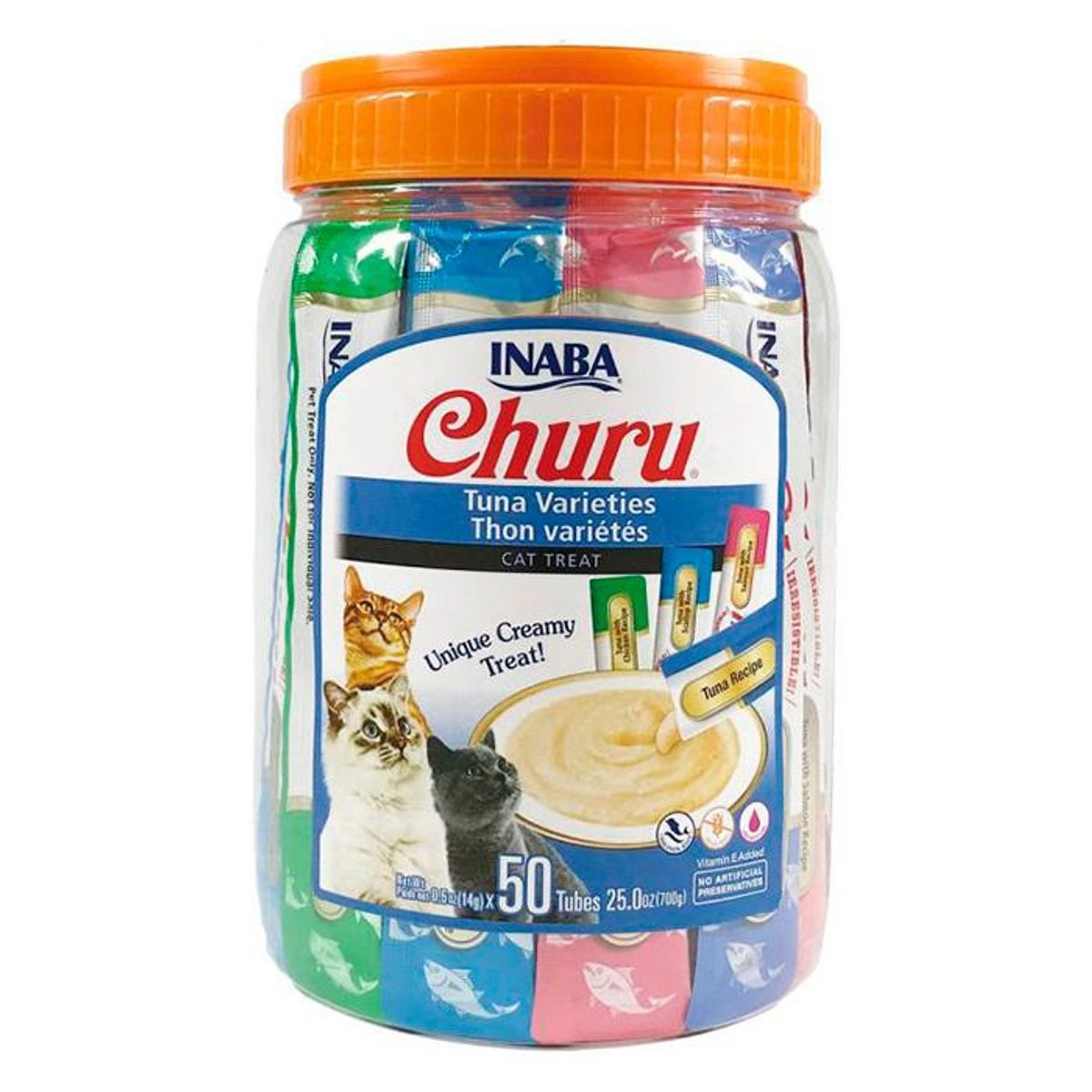 INABA - Snack Ciao Churu Pack 50 Unidades Sabor Atun