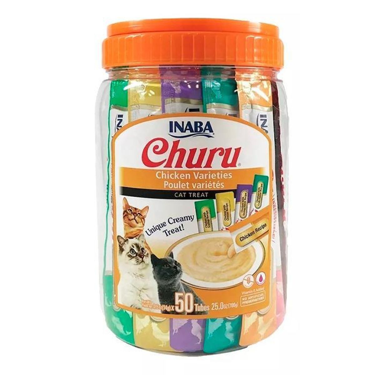 INABA - Snack Ciao Churu Pack 50 Unidades Sabor Pollo