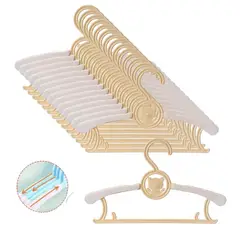GENERICO - 15 Ganchos Percha Colgador Ropa Ajustable Bebé Niño Adulto Amarillo