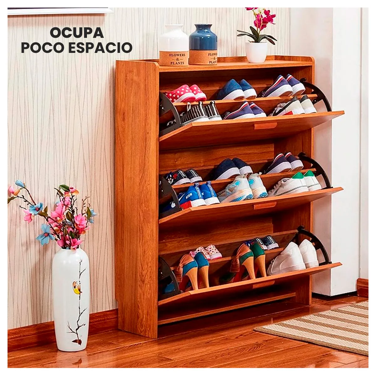 GLOBAL LATIN GROUP - Mueble Zapatero Organizador Estante para Zapatos VTRIN - Marron - Tamano Unico