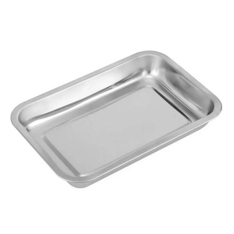GENERICO - Bandeja Asadera Budinera Acero Inoxidable Profunda 36x27x 4 CM