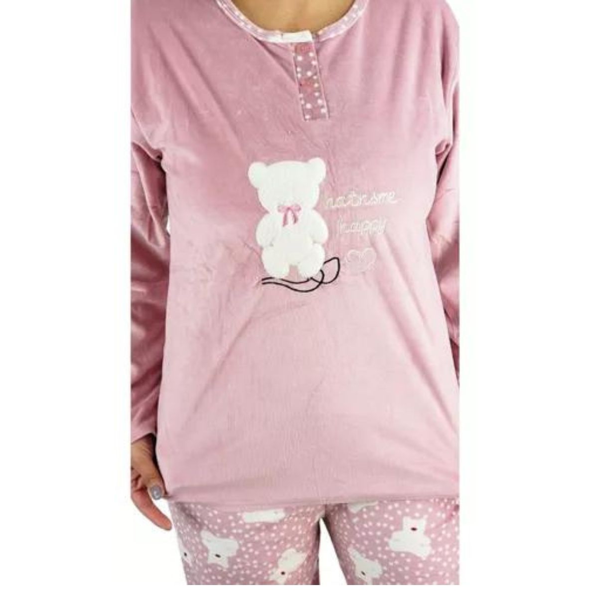LOOK SHOP - Pijama Mujer Micropolar. Flamenco. Dos Botones 495