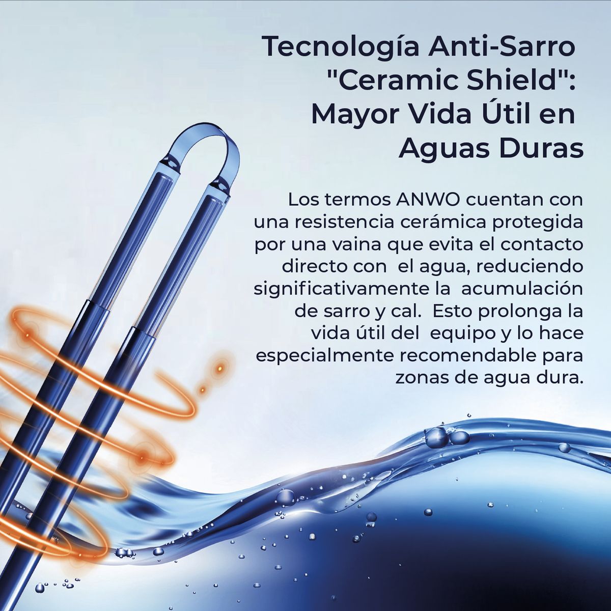 ANWO - Termo Eléctrico 100 Litros Anwo 1700 Watts de Muro Ducha VAN100LTS