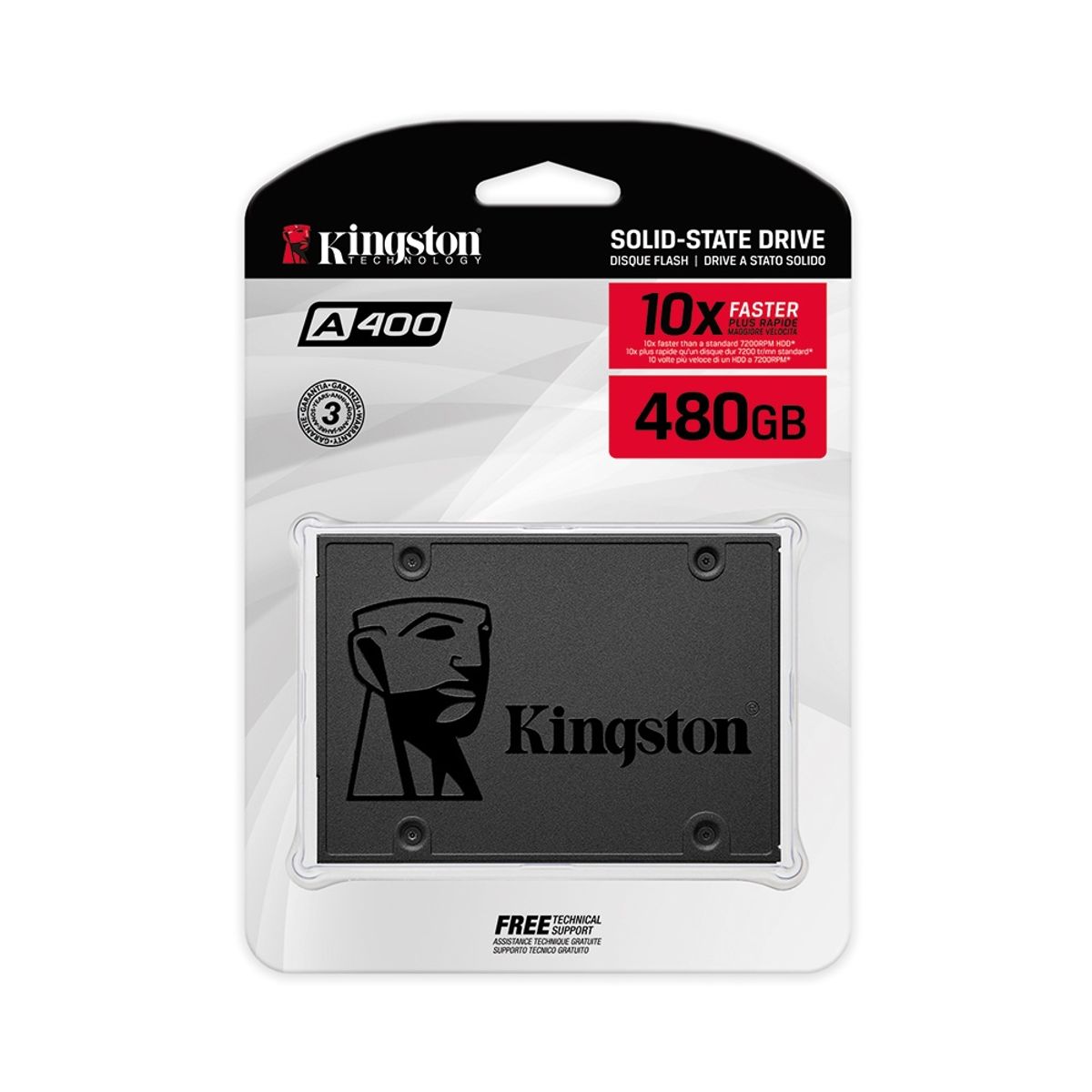 KINGSTON - Disco Duro 480GB SSD A400 Interno 2.5" SATA 3