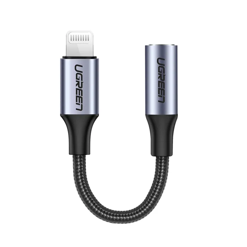 UGREEN - Adaptador De Audio Lightning/Jack 3.5mm Estereo Mfi Certified Negro Ugreen Us211