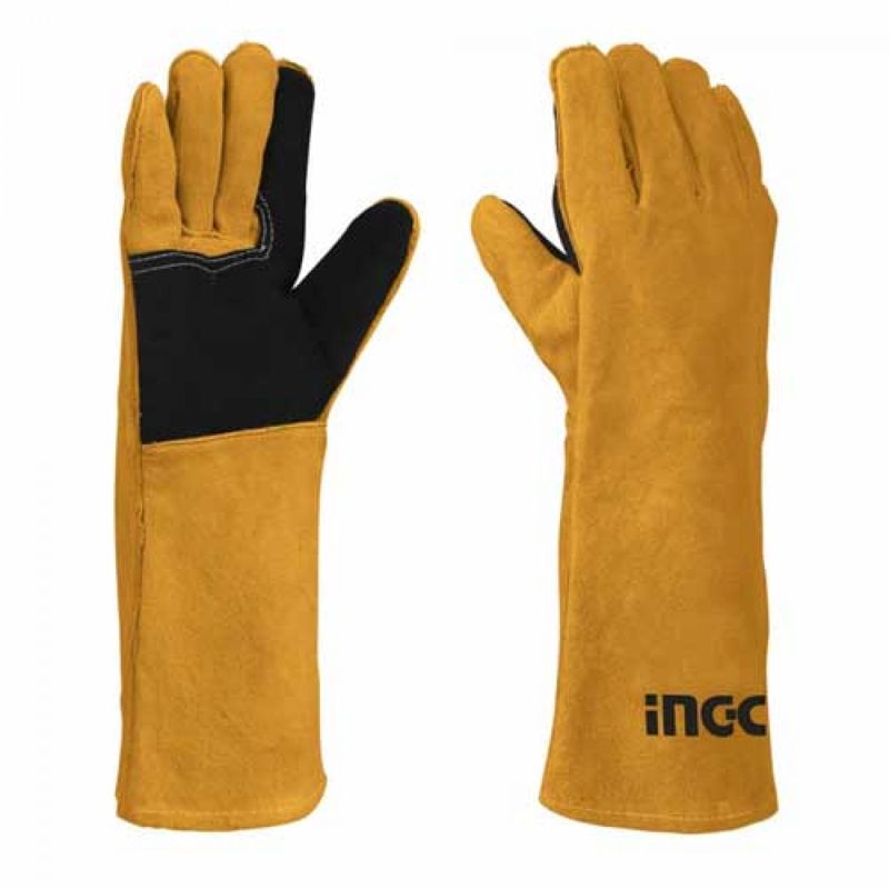 GENERICO - Guante descarne soldador amarillo negro Ingco