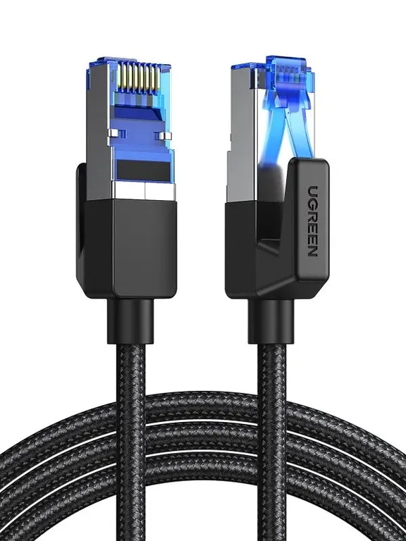 Cable De Red 20m Cat8 FFtp 40gbps Trenzado Negro Nw153
