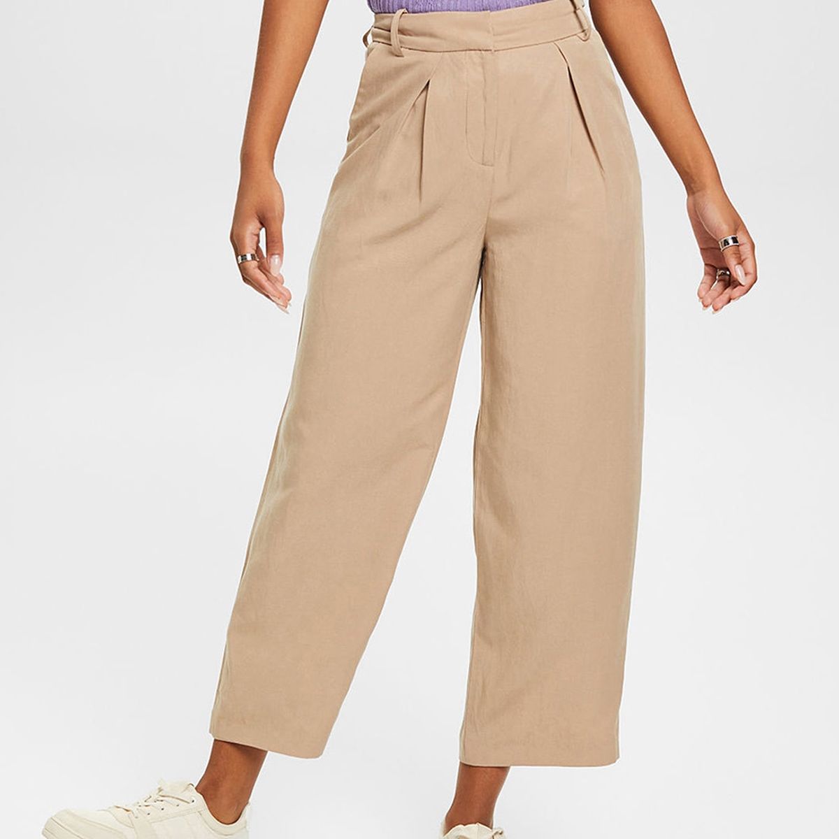 ESPRIT - Pantalones De Lino Acampanados Mujer Esprit ESPRIT