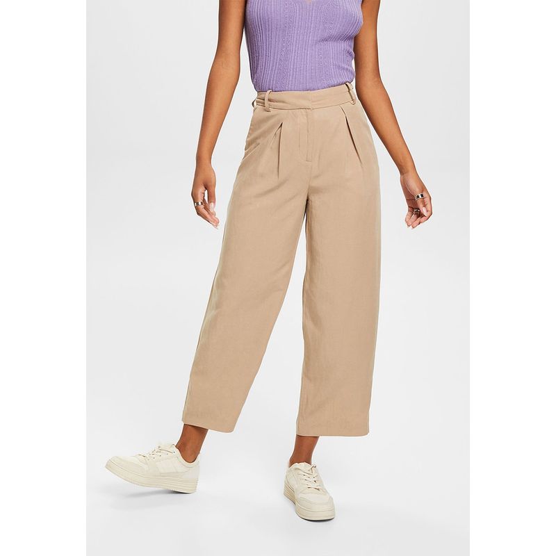 ESPRIT - Pantalones De Lino Acampanados Mujer Esprit ESPRIT
