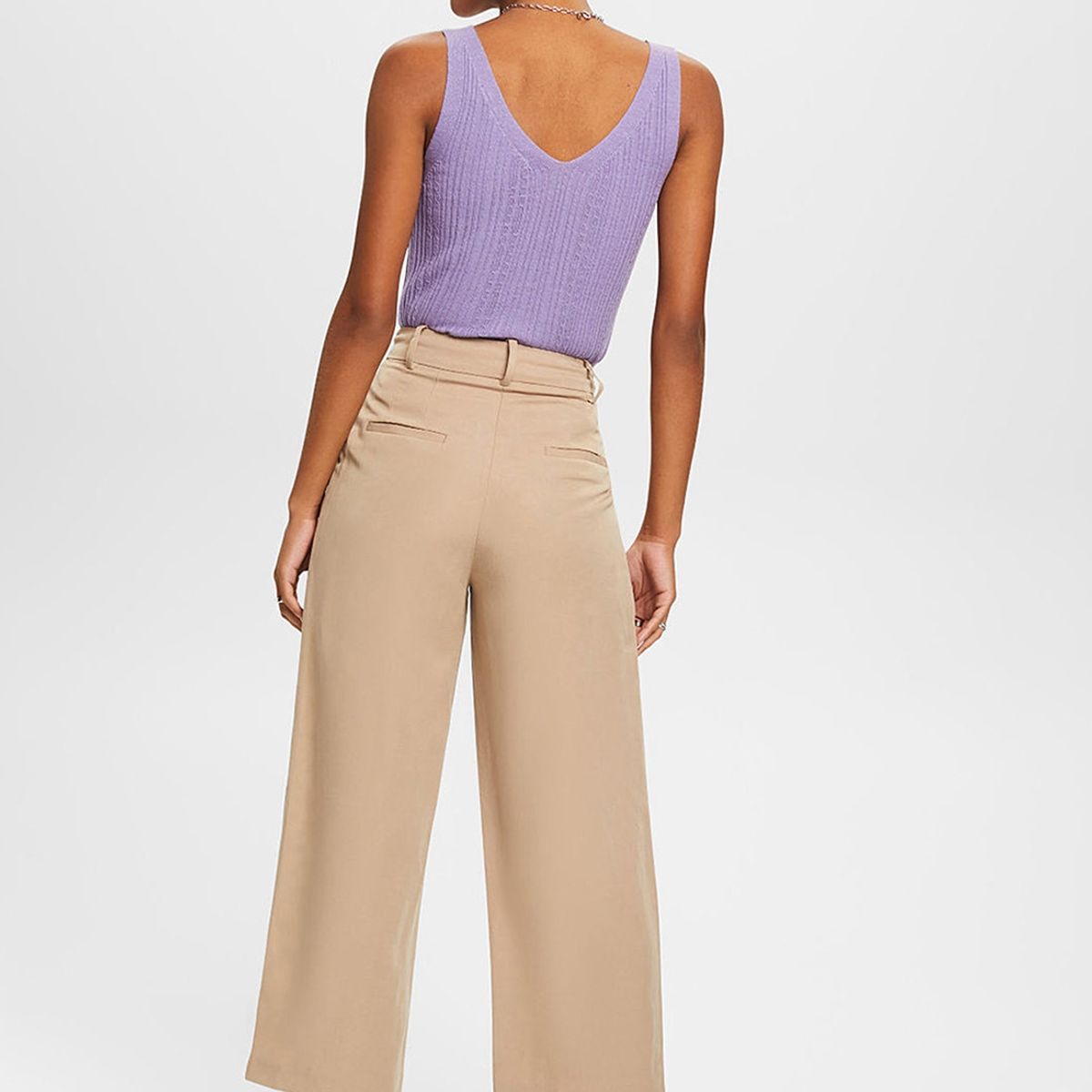 ESPRIT - Pantalones De Lino Acampanados Mujer Esprit ESPRIT