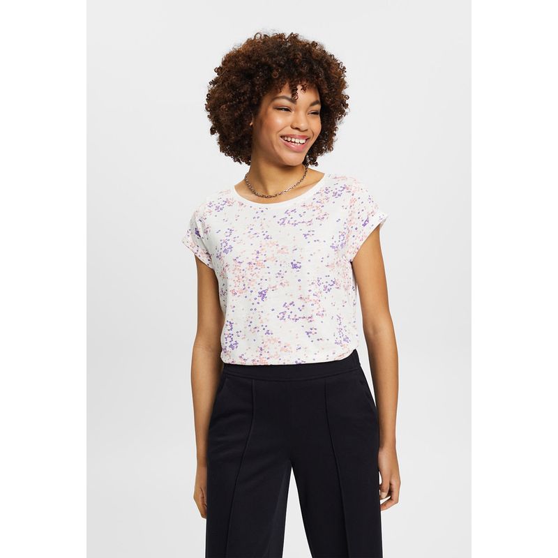 ESPRIT - Polera Estampado Flores Pequeñas Mujer Esprit ESPRIT