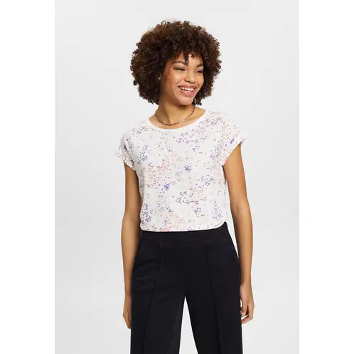 ESPRIT - Polera Estampado Flores Pequeñas Mujer