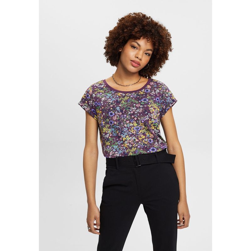 ESPRIT - Polera Estampado Flores Pequeñas Mujer Esprit ESPRIT