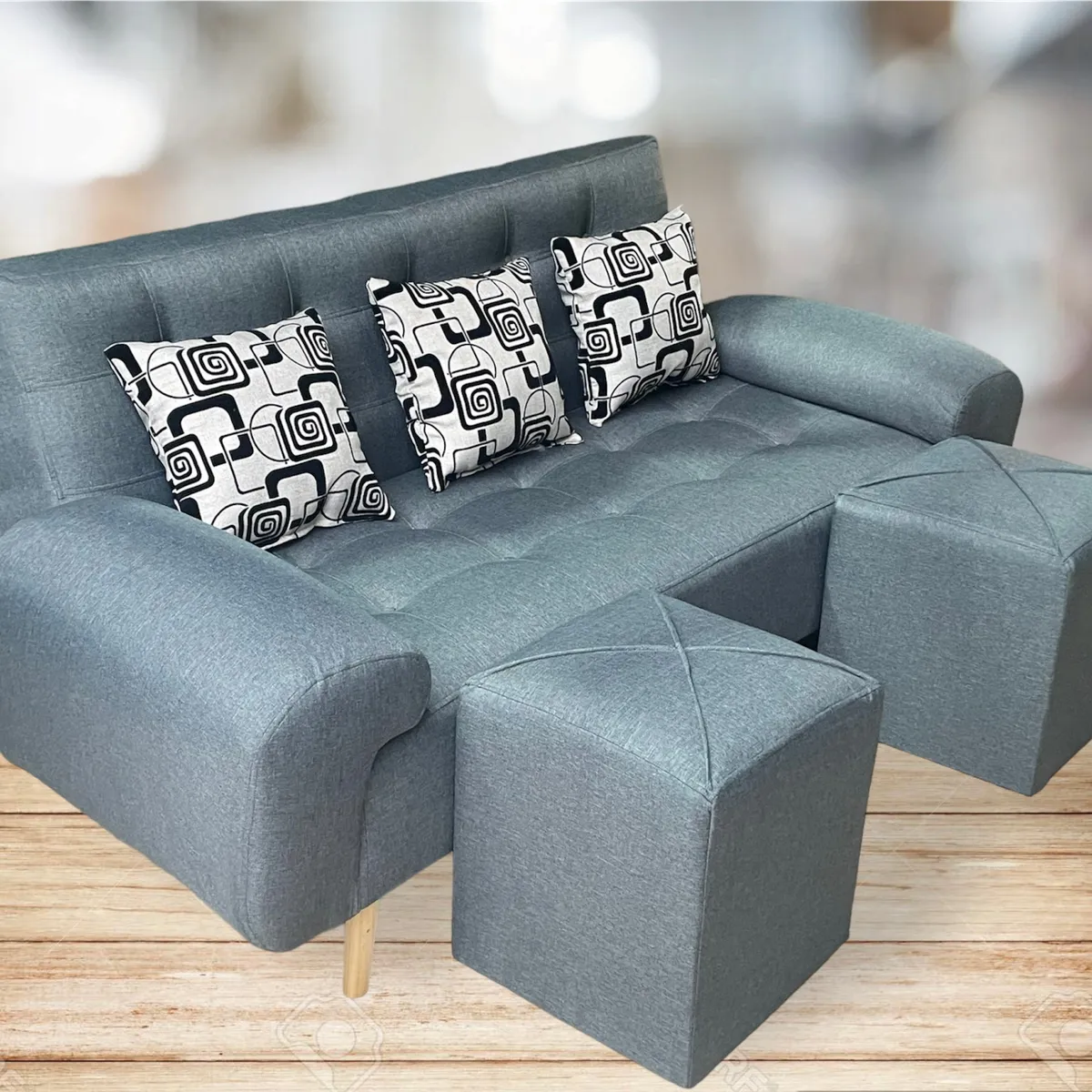 GENERICO - MARAVILLA SOFA CAMA MAS PUFF Y COJINES