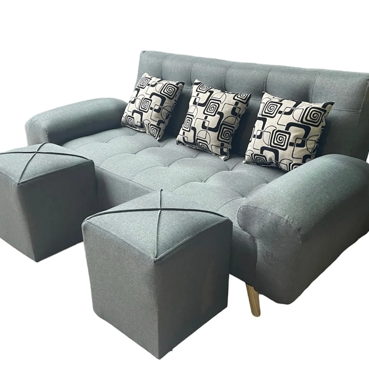 GENERICO - MARAVILLA SOFA CAMA MAS PUFF Y COJINES