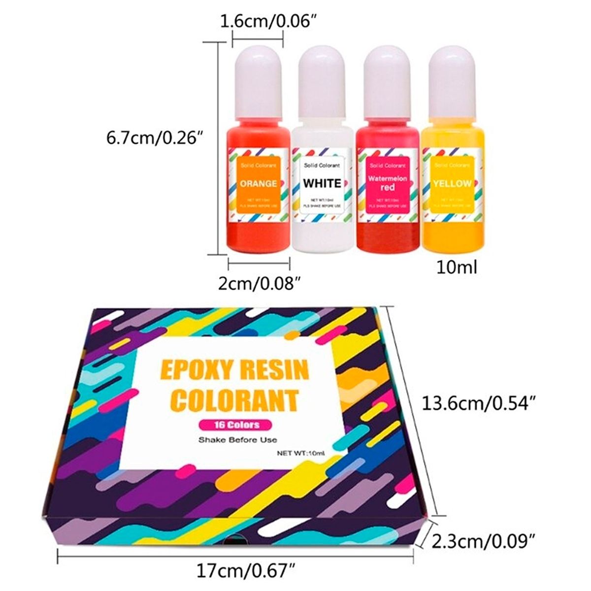 GENERICO - 16 Pigmentos Para Resina Epóxica Colores Sólidos 10ml