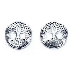 ANDREA COGGIOLA JOYAS - Aros Árbol de la Vida redondo 12mm Plata Fina 925