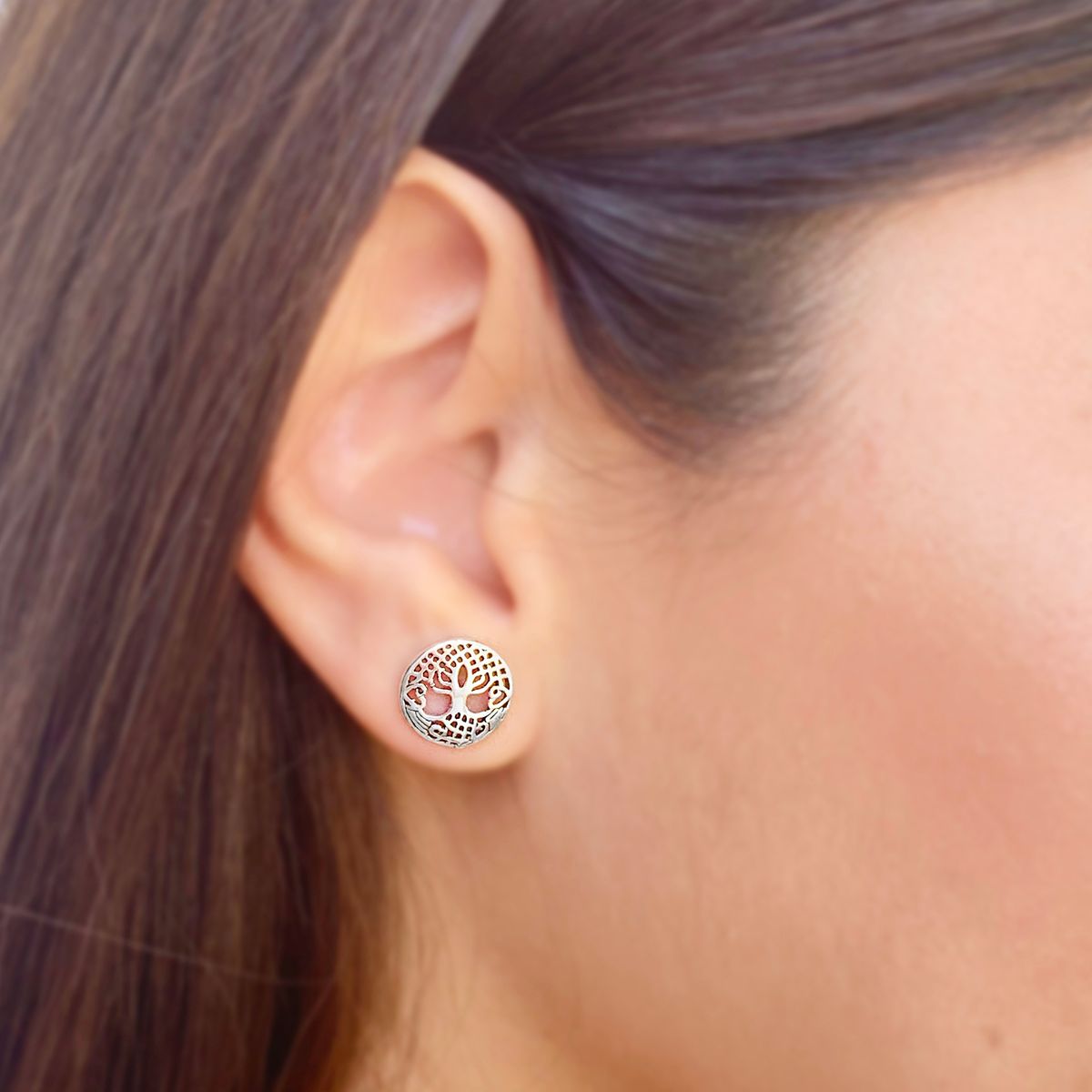 COGGIOLA - Aros Árbol de la Vida redondo 12mm Plata Fina 925