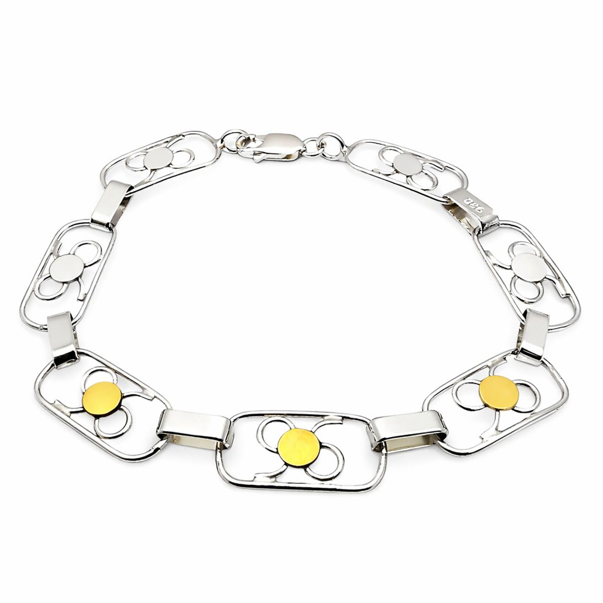 JOYAS MYTOKE - Pulsera Plata Oro 18k Rustica Remolino Nacional Unisex
