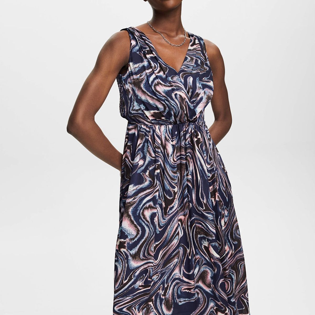 ESPRIT - Vestido Midi Sin Mangas Con Estampado Mujer Esprit ESPRIT