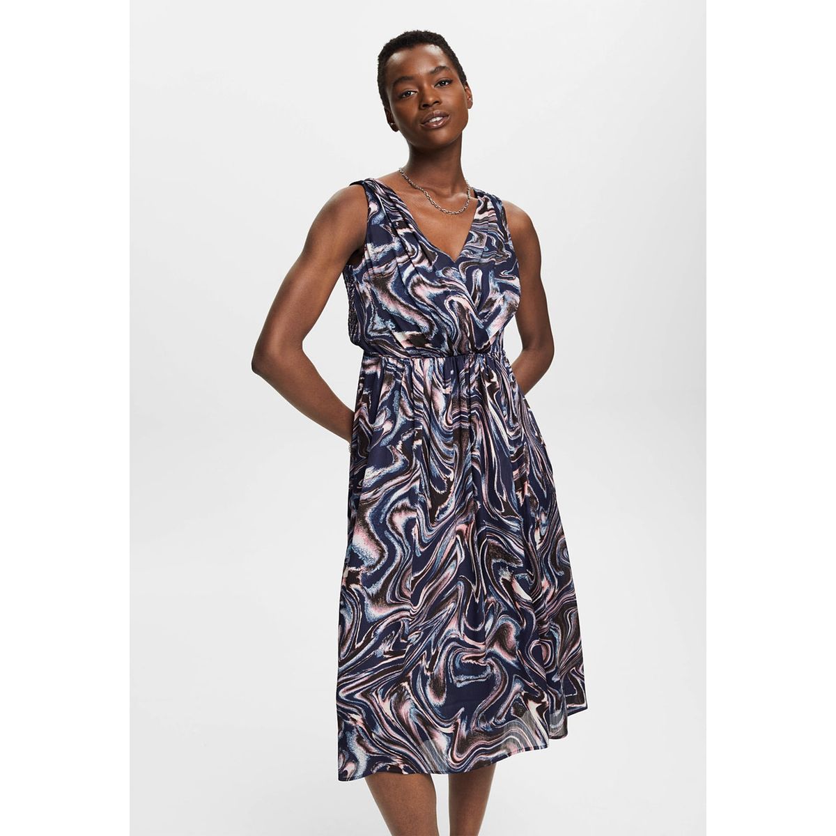 ESPRIT - Vestido Midi Sin Mangas Con Estampado Mujer Esprit ESPRIT