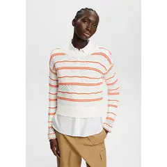ESPRIT - Sweater Texturizado A Rayas Mujer