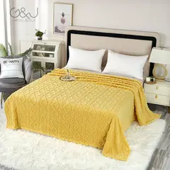 GENERICO - Frazada Gruesa Texturizada 280x250 Cm Amarillo