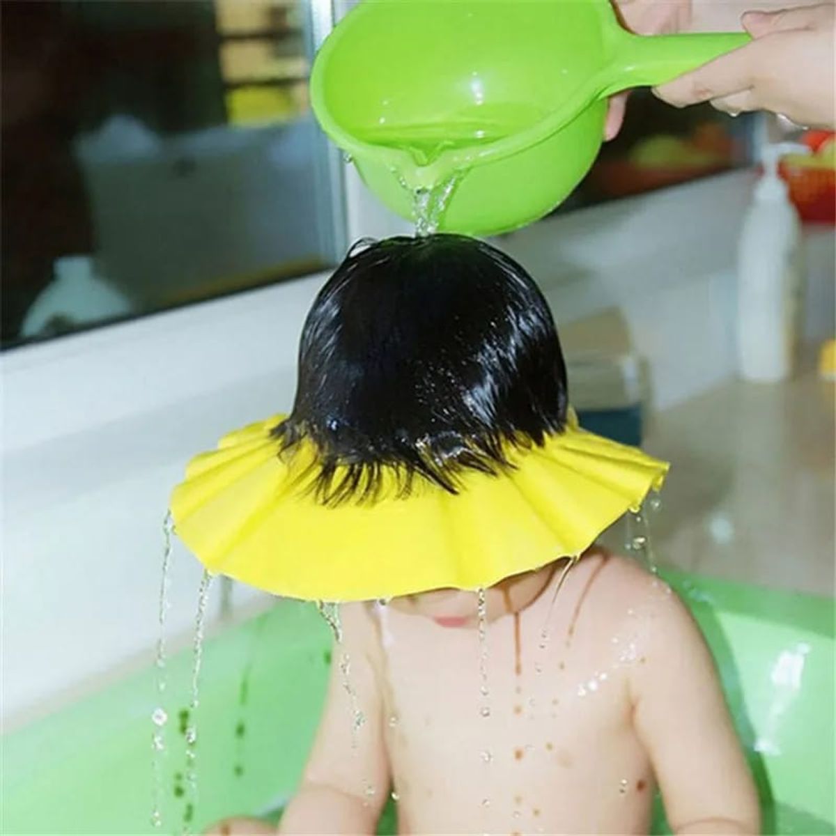 OEM - GORRO PROTECTOR DE DUCHA PARA BEBE AMARILLO