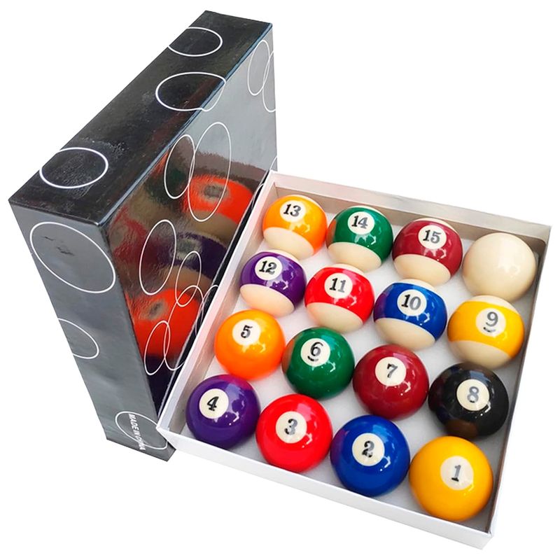 GENERICO - Set 16 Bolas De Pool 2 1/4 " 57mm Para Mesa De Billar