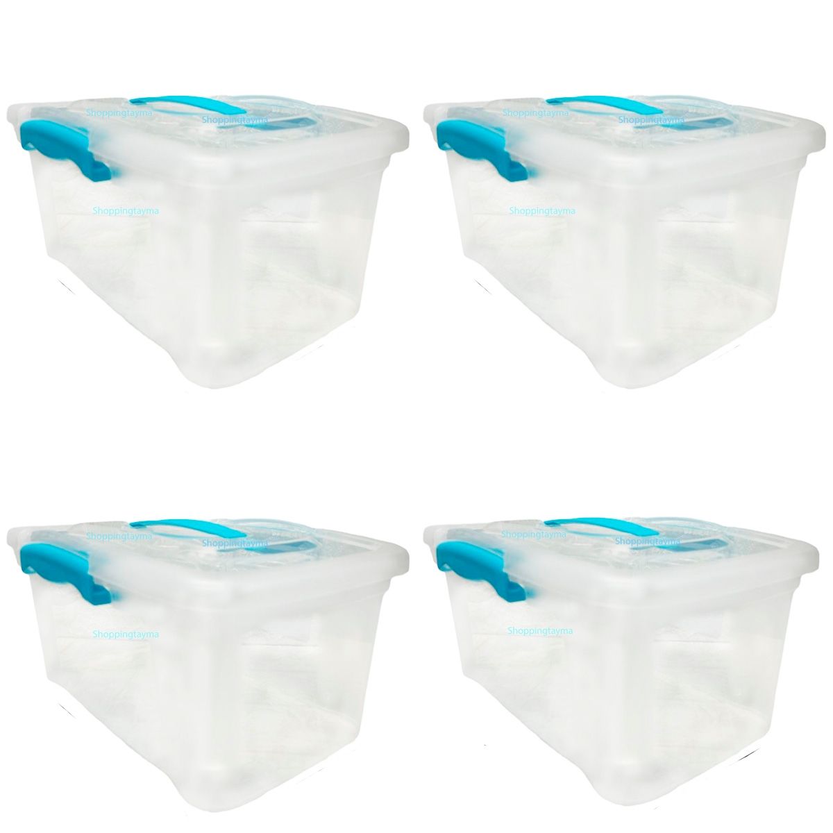 REYPLAST - Caja Organizadora Transparente Con Tapa Y Manilla 6,5 Lts. Pack  4.