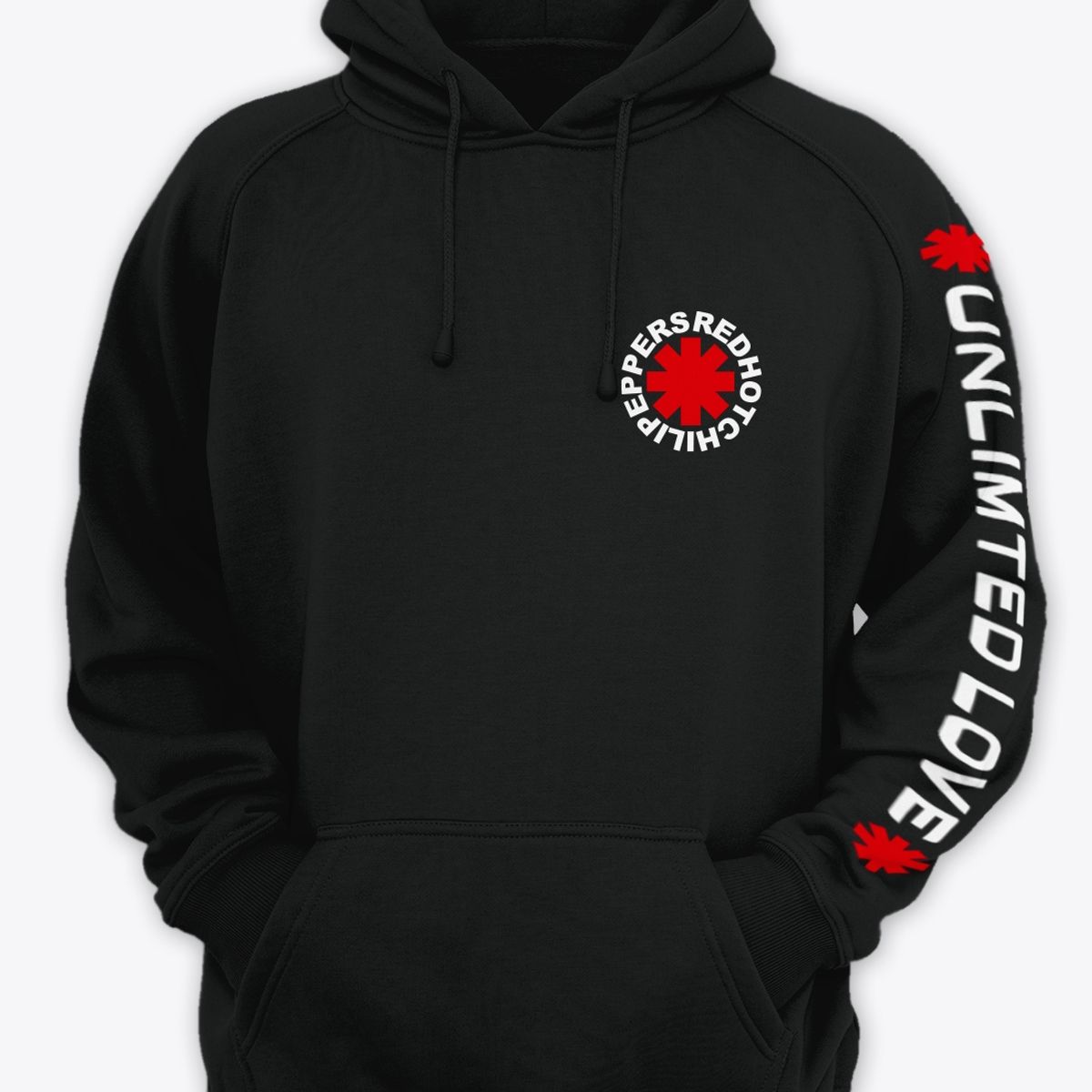GENERICO - Poleron canguro con capucha estampado Red hot chili Peppers